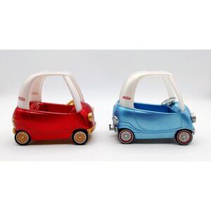 LOL Surprise Doll LITTLE TIKES Cozy Coupe Car Vehicle Red & Blue 4” Lot of 2